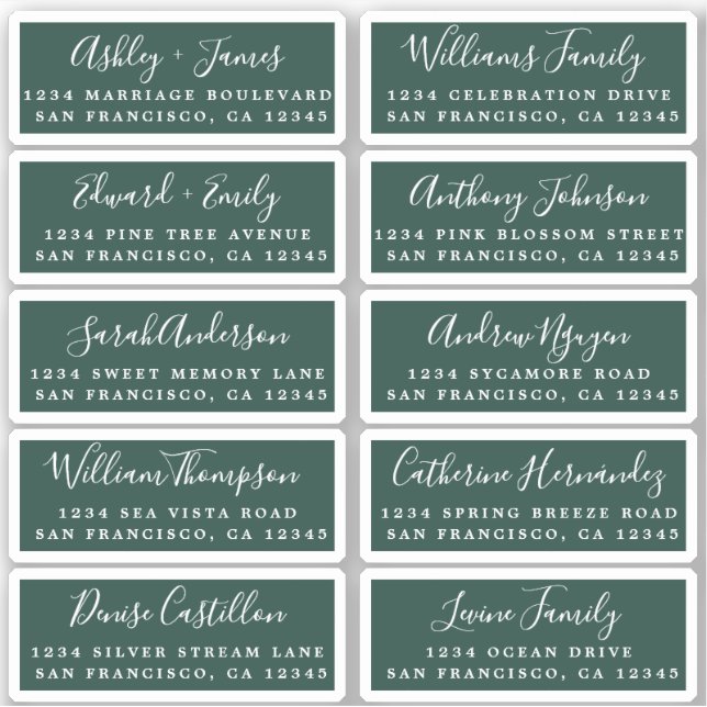 Postcard Calligraphy Wedding Guest Address Labels (Vorderseite)