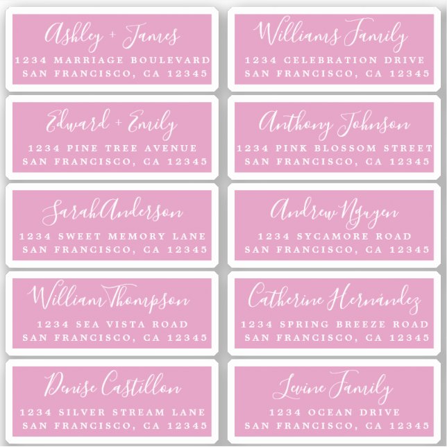 Postcard Calligraphy Wedding Guest Address Labels (Vorderseite)