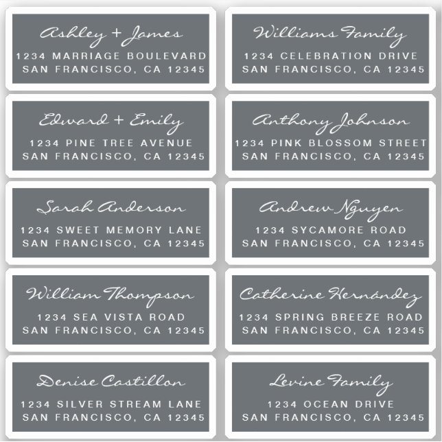 Postcard Calligraphy Wedding Guest Address Labels (Vorderseite)