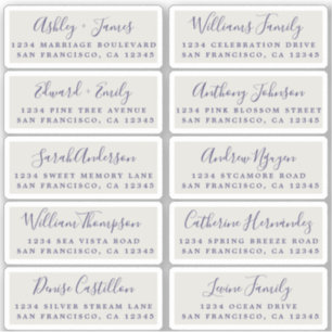 Postcard Calligraphy Wedding Guest Address Labels