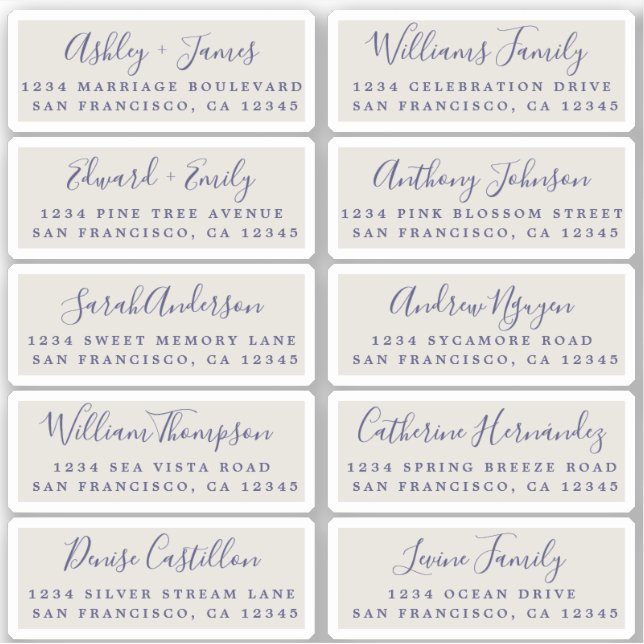 Postcard Calligraphy Wedding Guest Address Labels (Vorderseite)