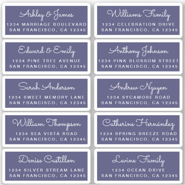 Postcard Calligraphy Wedding Guest Address Labels (Vorderseite)