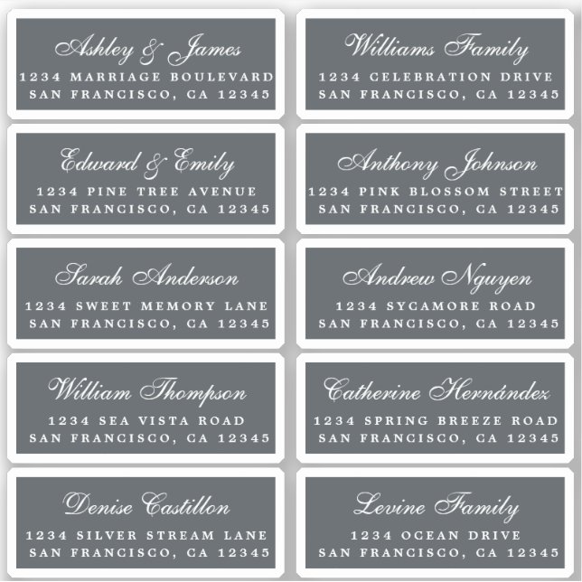 Postcard Calligraphy Wedding Guest Address Labels (Vorderseite)