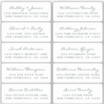 Postcard Calligraphy Wedding Guest Address Labels<br><div class="desc">Einfach zu personalisieren, Namen und Adressen / individuelle Etikettenaufkleber für Hochzeitsgäste in einer Größe von 2 x 0, 8 Zoll, geeignet für Postkarten! Diese schicken, modernen und stilvollen Hochzeitsadressen-Labels bieten Ihre Hochzeitsgast-Namen in schwarz-eleganter Schrift-Kalligraphie auf weißem Hintergrund. Fügen Sie einfach Ihre persönlichen Namen und Adresse Ihrer Hochzeitsgäste hinzu. Exklusiv für...</div>