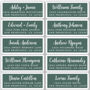 Postcard Calligraphy Wedding Guest Address Labels