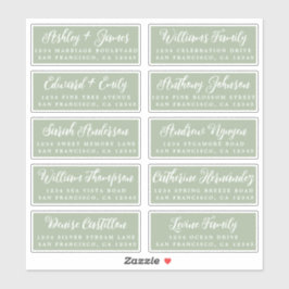 Postcard Calligraphy Wedding Guest Address Labels