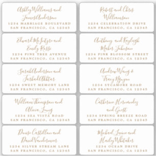 Postcard Calligraphy Wedding Guest Address Labels