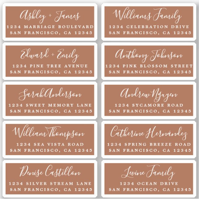 Postcard Calligraphy Wedding Guest Address Labels (Vorderseite)