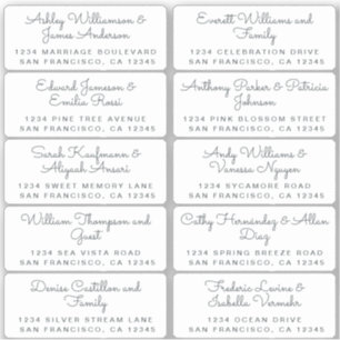 Postcard Calligraphy Wedding Guest Address Labels