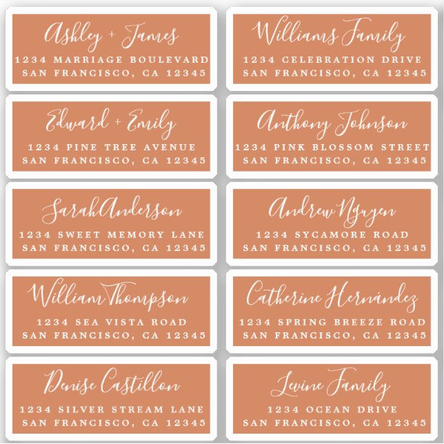 Postcard Calligraphy Wedding Guest Address Labels (Vorderseite)