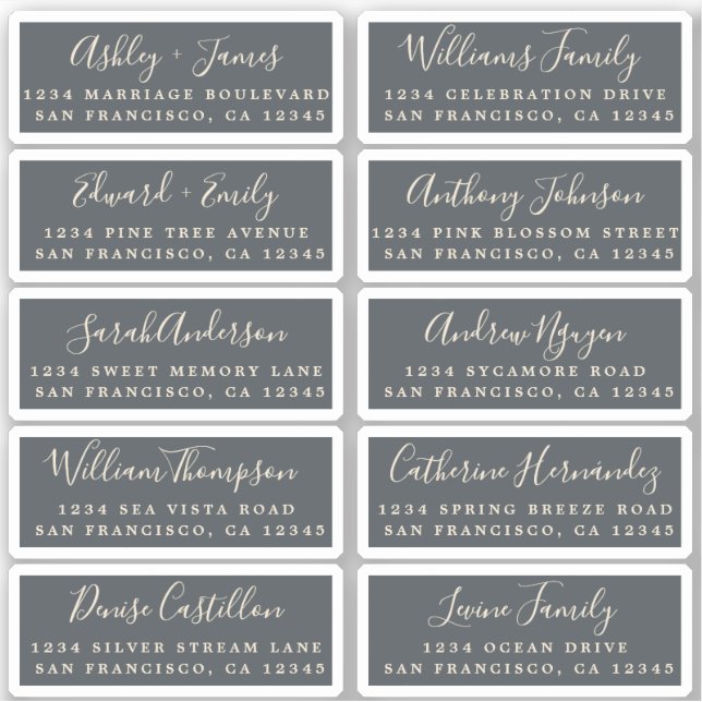 Postcard Calligraphy Wedding Guest Address Labels (Vorderseite)