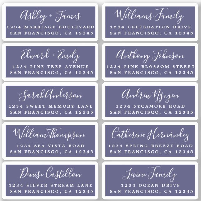 Postcard Calligraphy Wedding Guest Address Labels (Vorderseite)