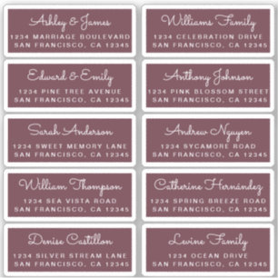 Postcard Calligraphy Wedding Guest Address Labels