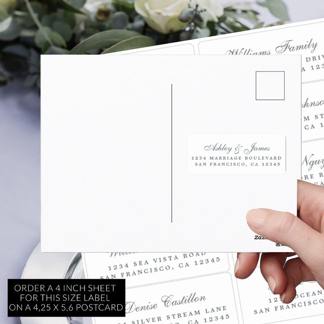 Postcard Calligraphy Wedding Guest Address Labels (Von Creator hochgeladen)