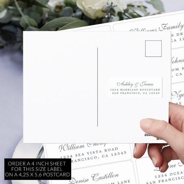Postcard Calligraphy Wedding Guest Address Labels (Von Creator hochgeladen)