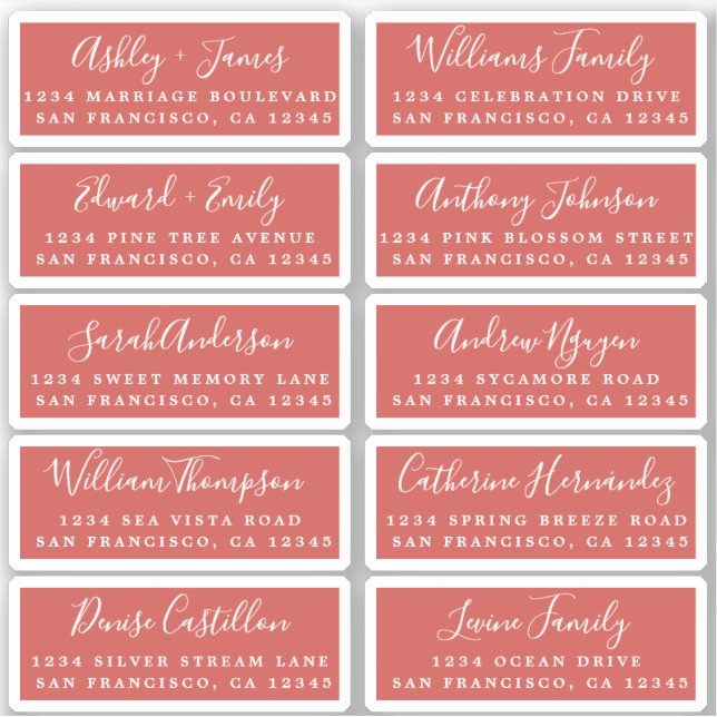 Postcard Calligraphy Wedding Guest Address Labels (Vorderseite)