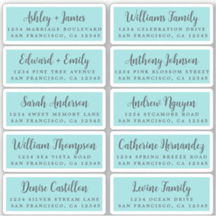 Postcard Calligraphy Wedding Guest Address Labels