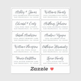 Postcard Calligraphy Wedding Guest Address Labels