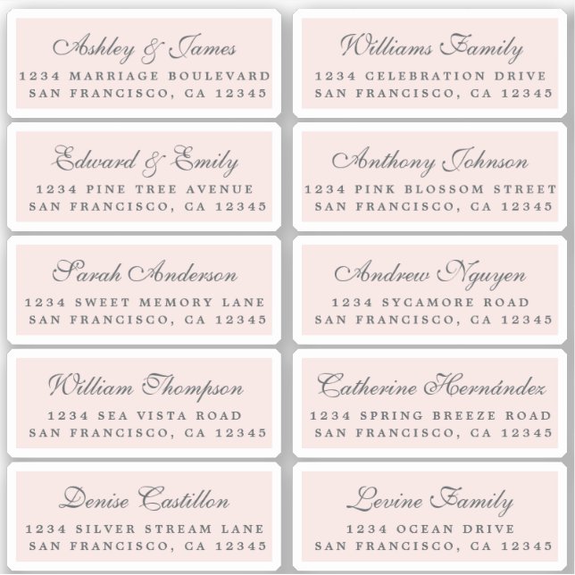 Postcard Calligraphy Wedding Guest Address Labels (Vorderseite)