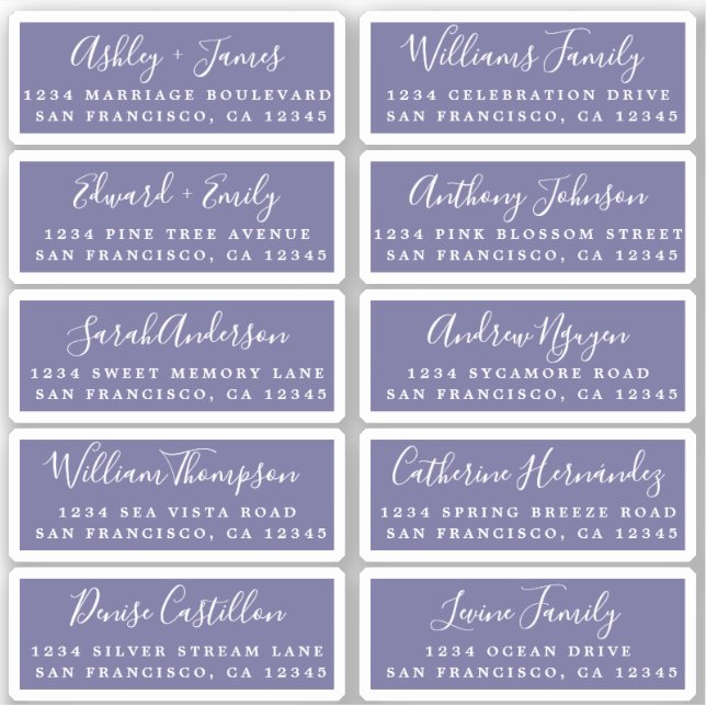 Postcard Calligraphy Wedding Guest Address Labels (Vorderseite)