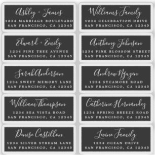 Postcard Calligraphy Wedding Guest Address Labels