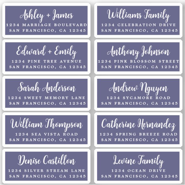 Postcard Calligraphy Wedding Guest Address Labels (Vorderseite)