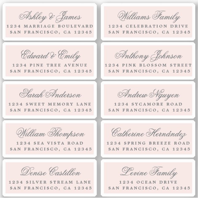 Postcard Calligraphy Wedding Guest Address Labels (Vorderseite)