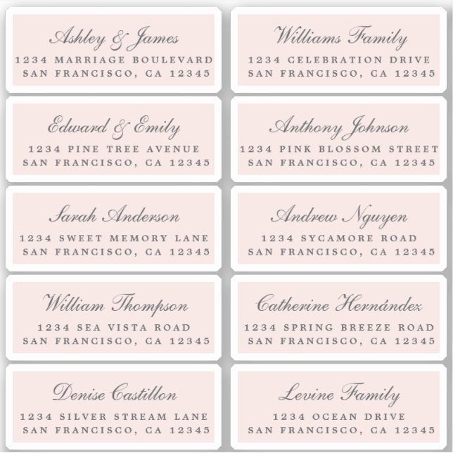 Postcard Calligraphy Wedding Guest Address Labels (Vorderseite)