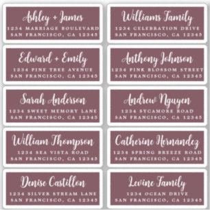 Postcard Calligraphy Wedding Guest Address Labels