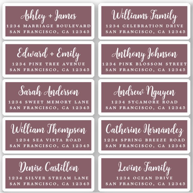 Postcard Calligraphy Wedding Guest Address Labels (Vorderseite)