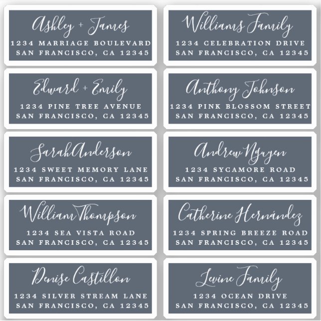 Postcard Calligraphy Wedding Guest Address Labels (Vorderseite)