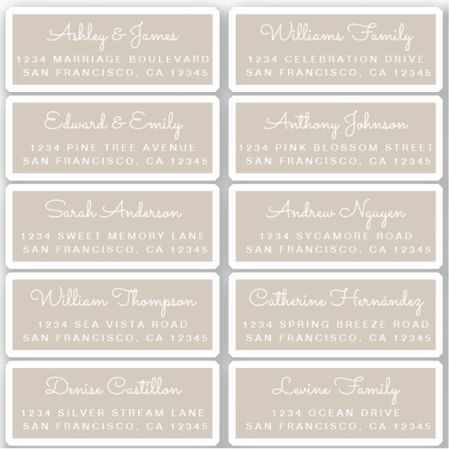 Postcard Calligraphy Wedding Guest Address Labels (Vorderseite)