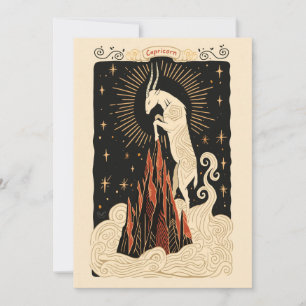 Postcard - Capricorn Celestial Zodiac Art Feiertagskarte