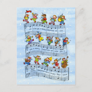 Postcard "Christmas Notes" Feiertagspostkarte