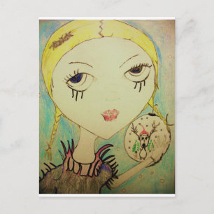 Postcard Christmas Princess Zombie Feiertagspostkarte