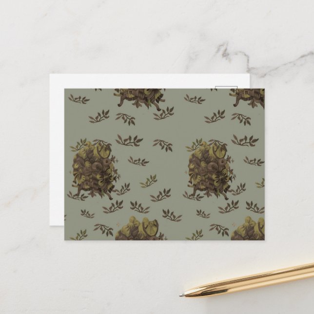 Postcard Ciervo con moños Postkarte (Vorderseite/Rückseite Beispiel)