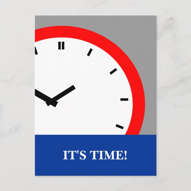 Postcard Clock Face Time Appointment Reminder Postkarte (Vorderseite)