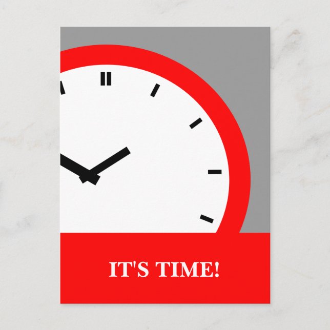 Postcard Clock Face Time Appointment Reminder Postkarte (Vorderseite)