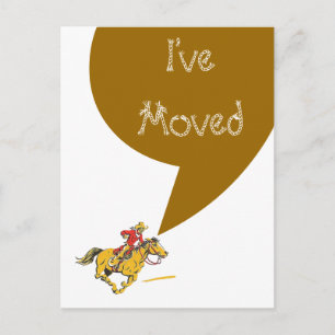 Postcard Cowboy Verschieben Ich habe den neuen Add Ankündigungspostkarte