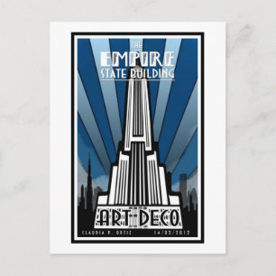 Postcard - Das Empire State Gebäude Art Deco Postkarte
