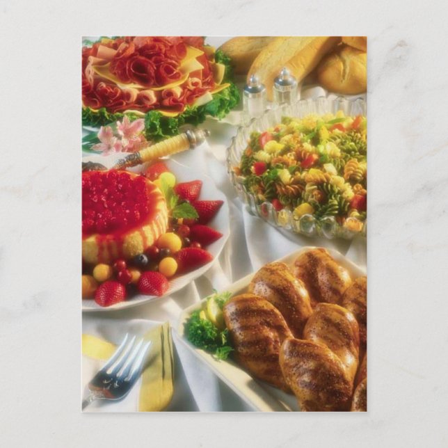 POSTCARD DINNER PARTY-ZEIT EINLADUNGSPOSTKARTE (Vorderseite)