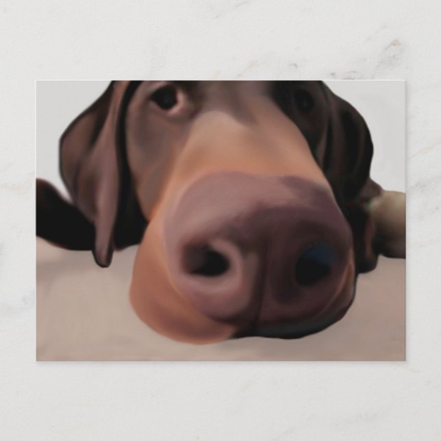 Postcard Dog Big Nose gestrichen Postkarte (Vorderseite)