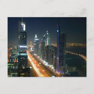 Postcard Dubai Night Skyline, Saudi-Arabien Postkarte