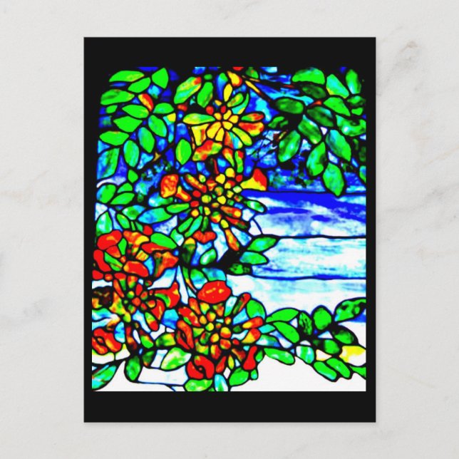 Postcard-festgehaltenes Glass-Louis Tiffany 2 Postkarte (Vorderseite)