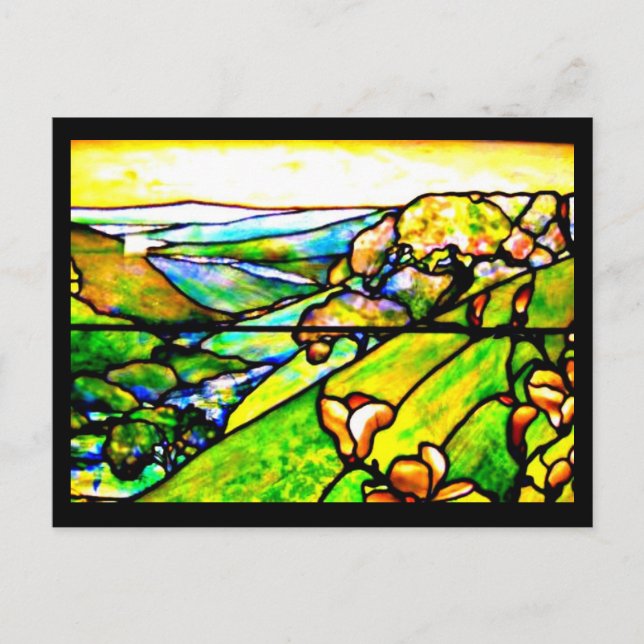 Postcard-festgehaltenes Glass-Louis Tiffany 5 Postkarte (Vorderseite)