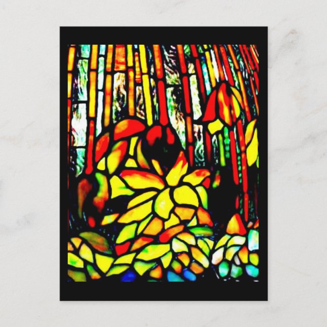 Postcard-festgehaltenes Glass-Louis Tiffany 9 Postkarte (Vorderseite)