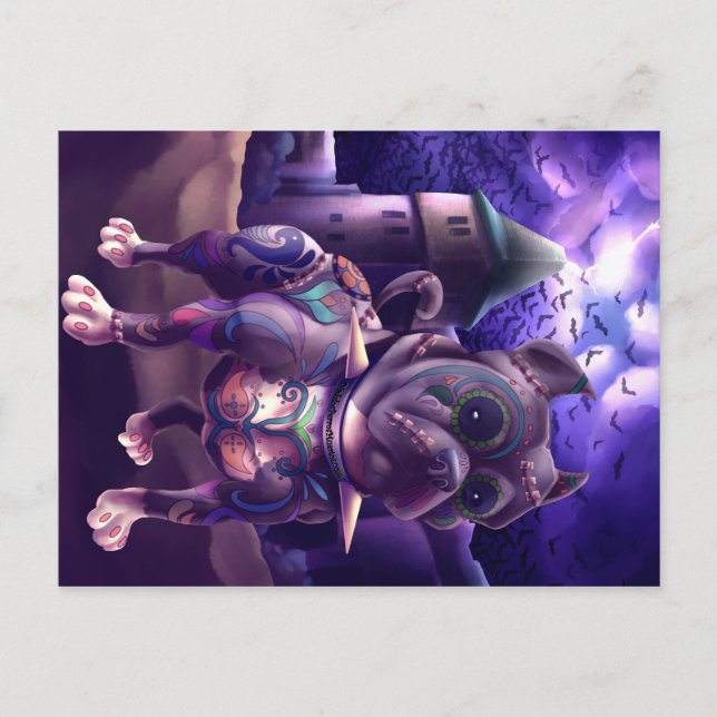 Postcard Franky The Pitbull Frankenstein Postkarte (Vorderseite)