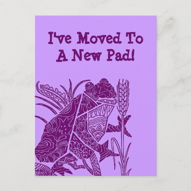 Postcard Frog Lily-Pad Ich bin auf einen neuen Pad Ankündigungspostkarte (Vorderseite)