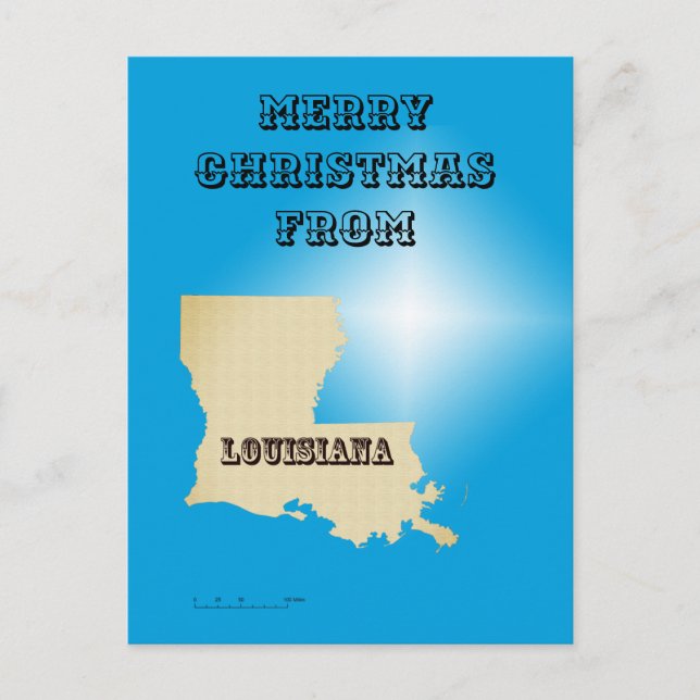 Postcard - Frohe Weihnachten aus Louisiana Postkarte (Vorderseite)