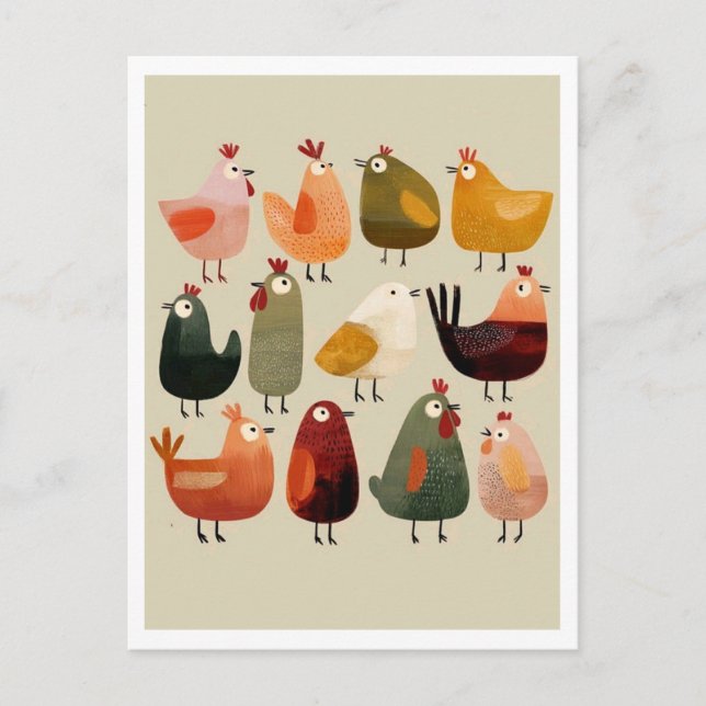 Postcard. Funny Birds Postkarte (Vorderseite)